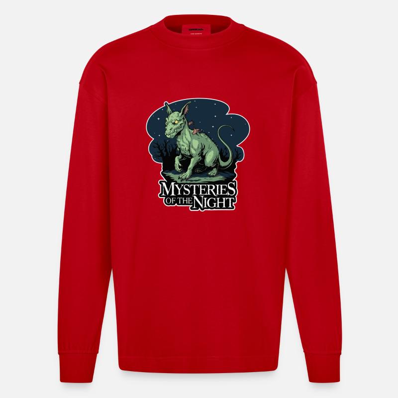 CHUPACABRA - Heavyweight Oversized Organic Langarmshirt Made in EU - Rot