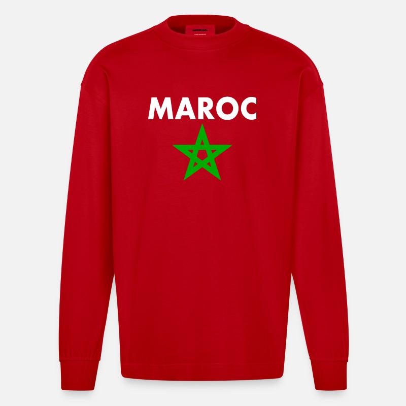 Marokko - Heavyweight Oversized Organic Langarmshirt Made in EU - Rot