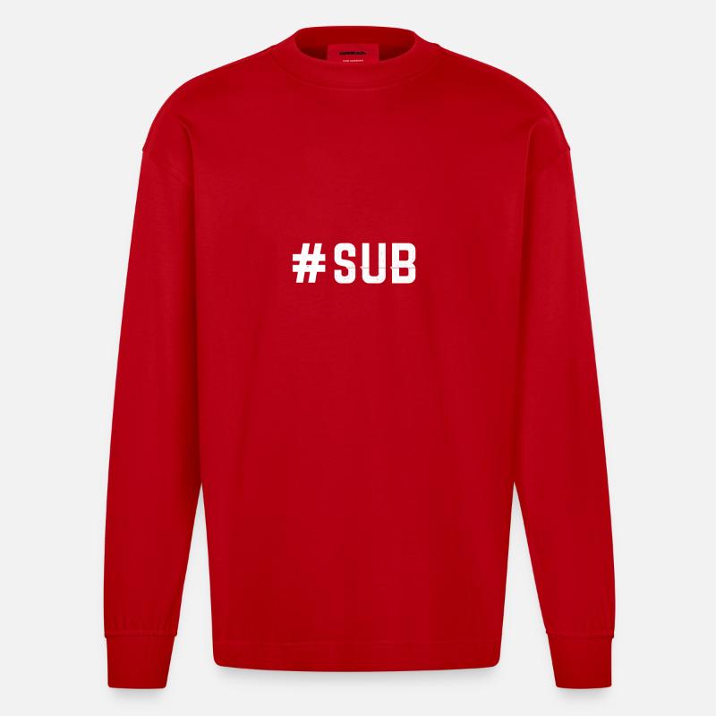 Submissive - Devot - Heavyweight Oversized Organic Langarmshirt Made in EU - Rot
