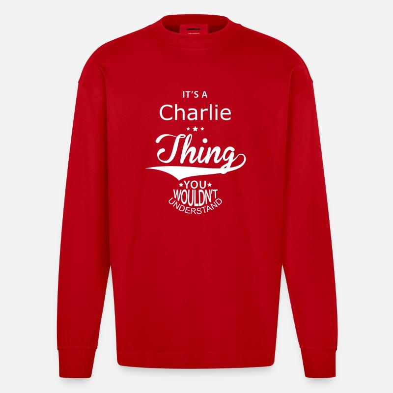 Charlie - Heavyweight Oversized Organic Langarmshirt Made in EU - Rot
