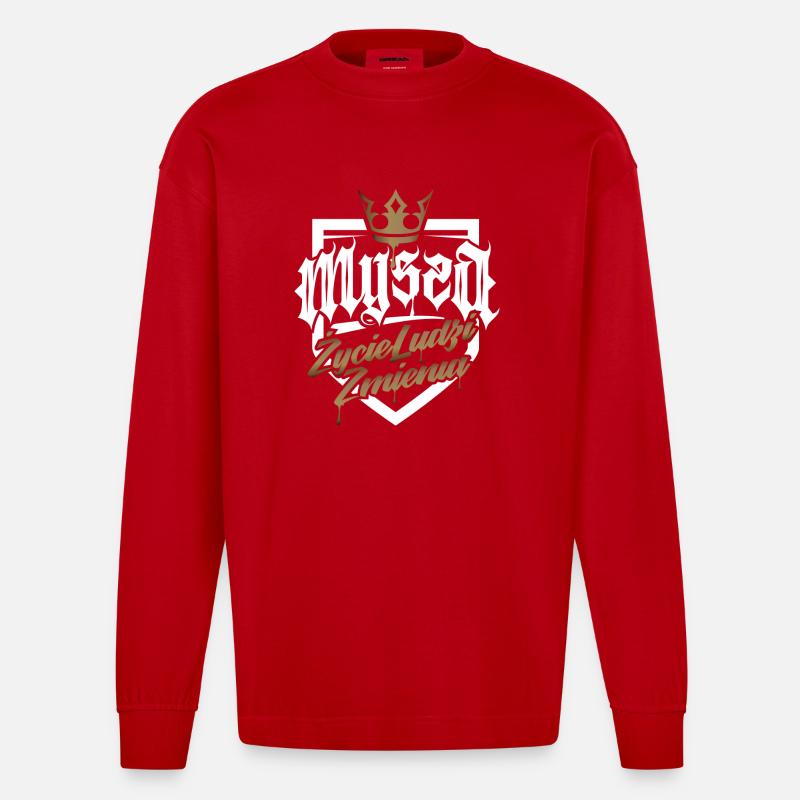 Maus - Heavyweight Oversized Organic Langarmshirt Made in EU - Rot