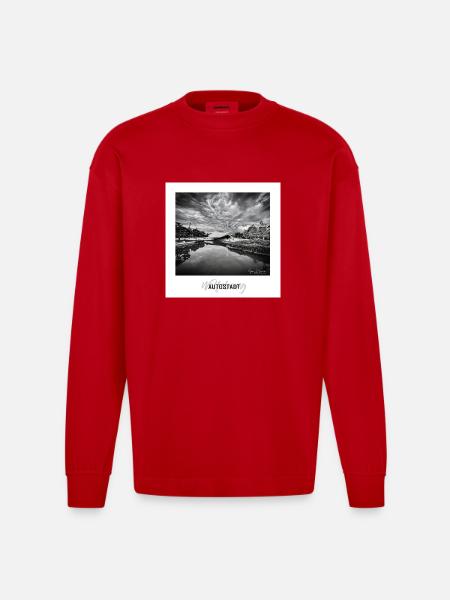 Wolfsburg Pavillon - Heavyweight Oversized Organic Langarmshirt Made in EU - Rot