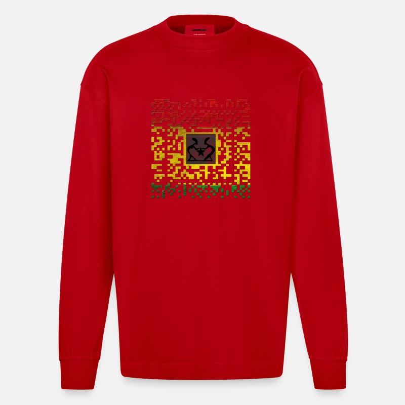 Reggae Code - Manches longues bio épais oversize fabriqué en UE - rouge