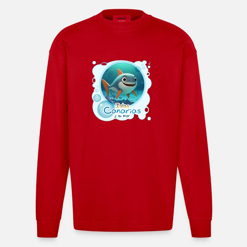 Hai - Heavyweight Oversized Organic Langarmshirt Made in EU - Rot