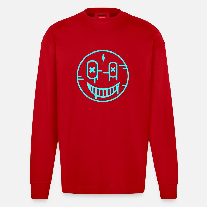 Smiling light - Heavyweight Oversized Organic Langarmshirt Made in EU - Rot