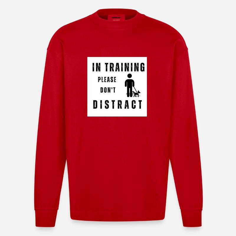 Hundetraining - Heavyweight Oversized Organic Langarmshirt Made in EU - Rot