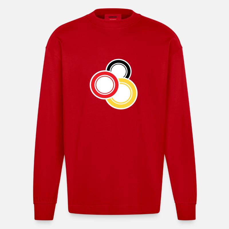 DL4 - Heavyweight Oversized Organic Langarmshirt Made in EU - Rot