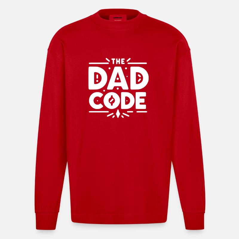 Der Papa-Code - Heavyweight Oversized Organic Langarmshirt Made in EU - Rot