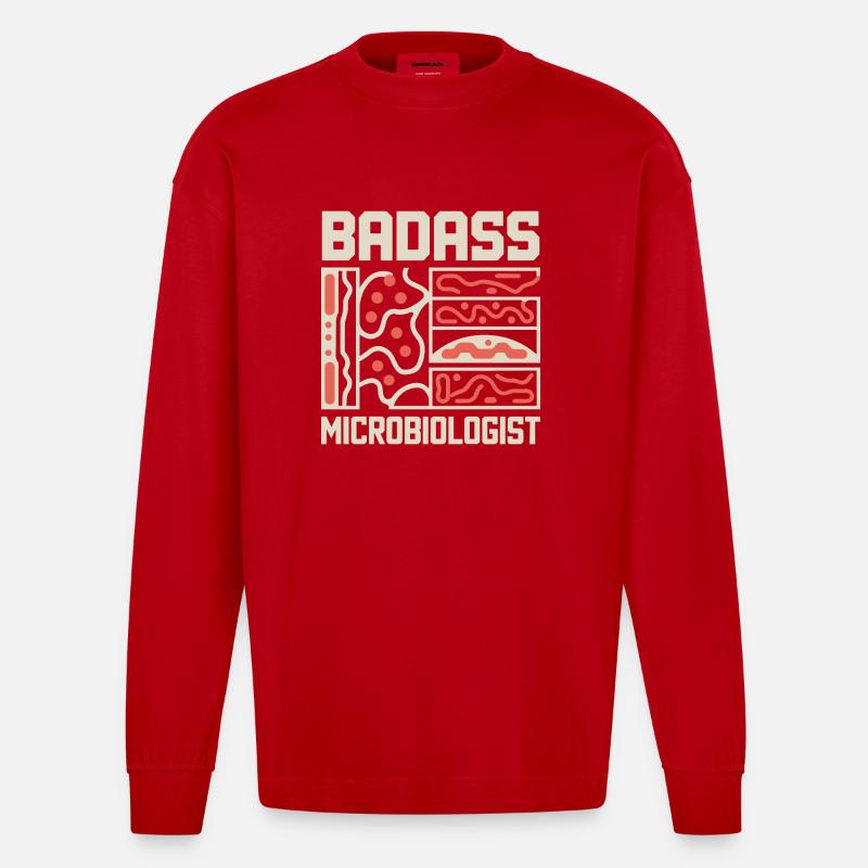 Wissenschaft mit Leidenschaft - Heavyweight Oversized Organic Langarmshirt Made in EU - Rot