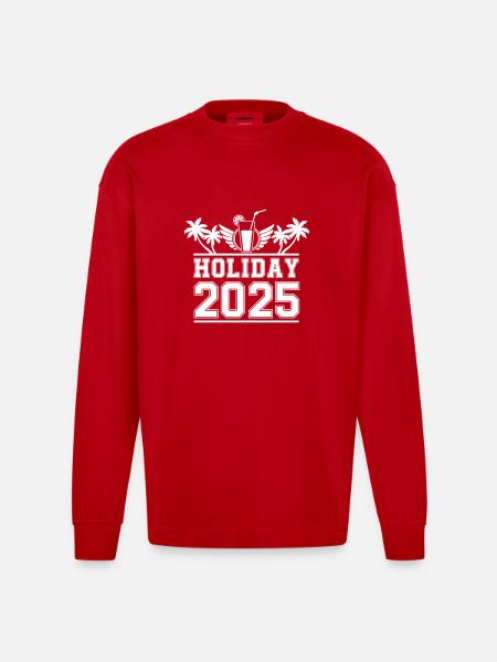 Holiday 2025 - Heavyweight Oversized Organic Longsleeve Shirt Made in EU - red