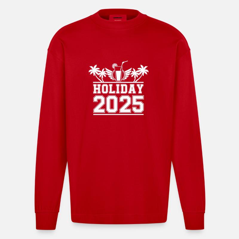 Holiday 2025 - Heavyweight Oversized Organic Langarmshirt Made in EU - Rot