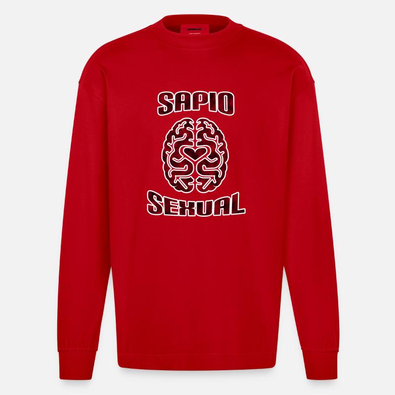 Sapiosexual - Heavyweight Oversized Organic Langarmshirt Made in EU - Rot