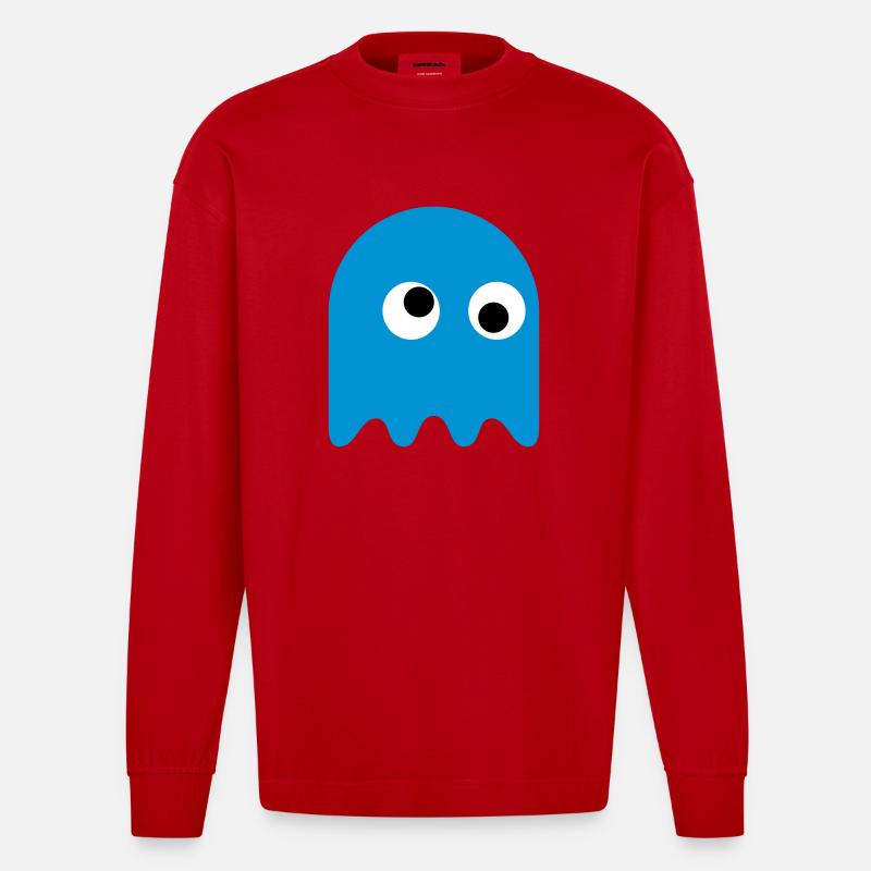 Game Classics Ghost - Heavyweight Oversized Organic Langarmshirt Made in EU - Rot