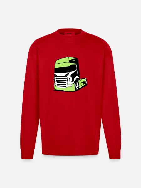 Striking V8 truck - Heavyweight Oversized Organic Longsleeve Shirt Made in EU - red
