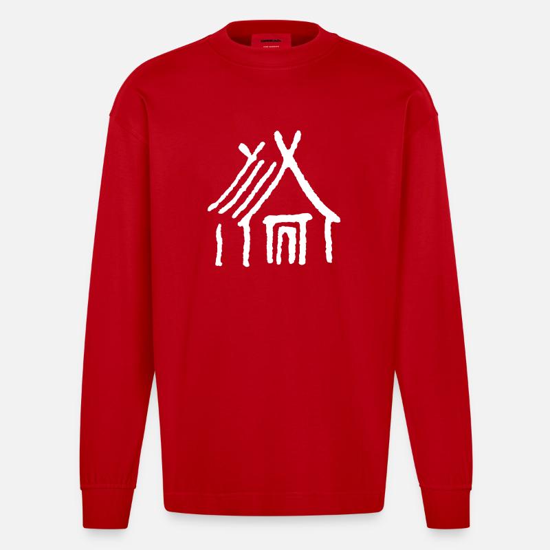 Walhalla - Heavyweight Oversized Organic Langarmshirt Made in EU - Rot