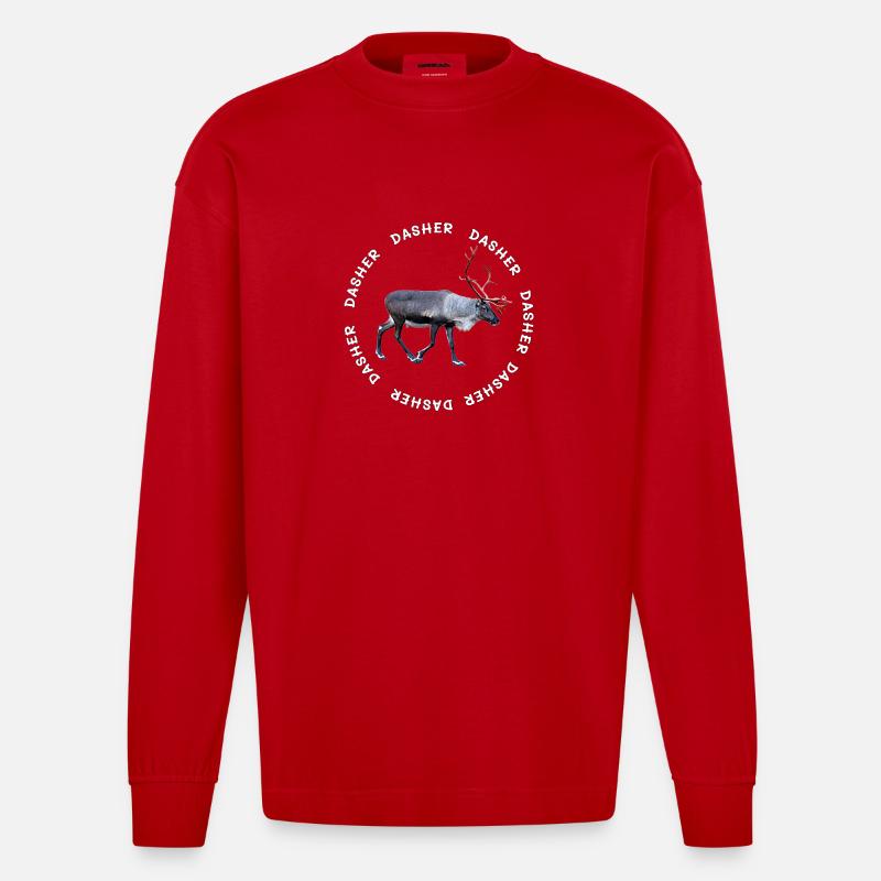 DASHER - Heavyweight Oversized Organic Langarmshirt Made in EU - Rot