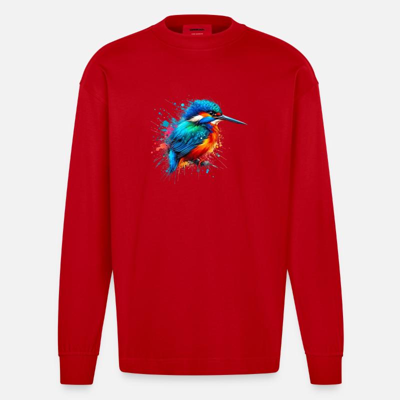 Eisvogel - Heavyweight Oversized Organic Langarmshirt Made in EU - Rot