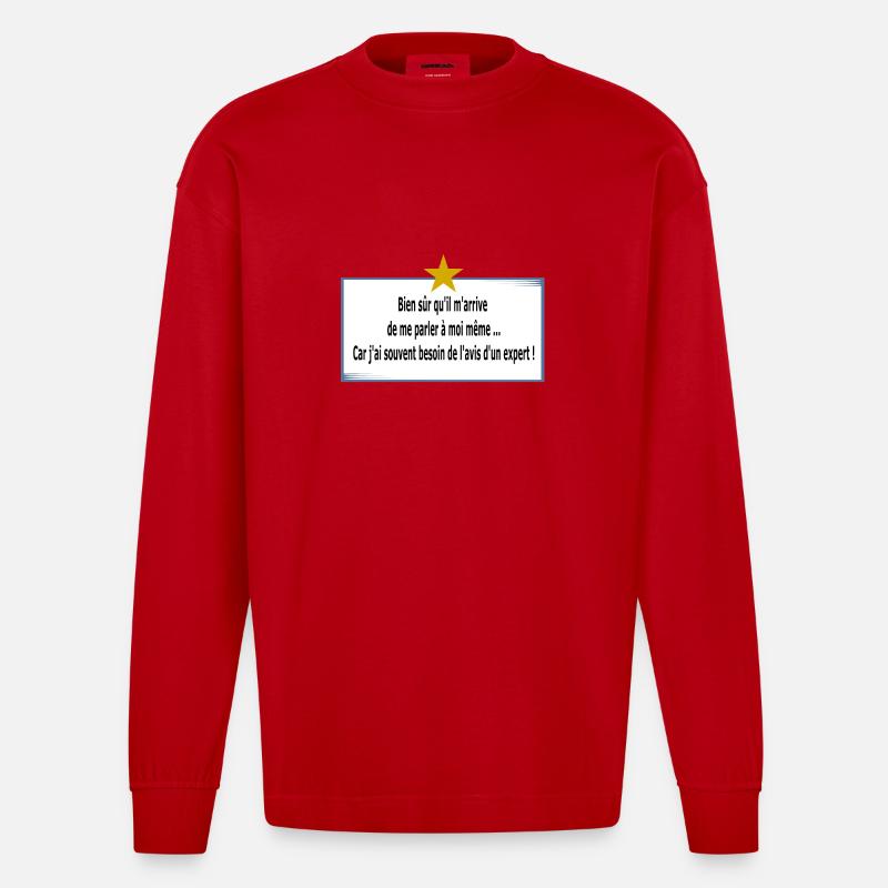 Ich rede mit mir selbst - Heavyweight Oversized Organic Langarmshirt Made in EU - Rot