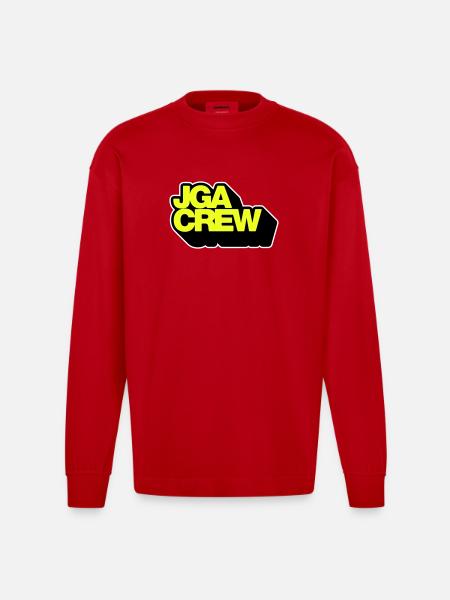Bachelor Party Crew 3D - Heavyweight Oversized Organic Longsleeve Shirt Made in EU - red