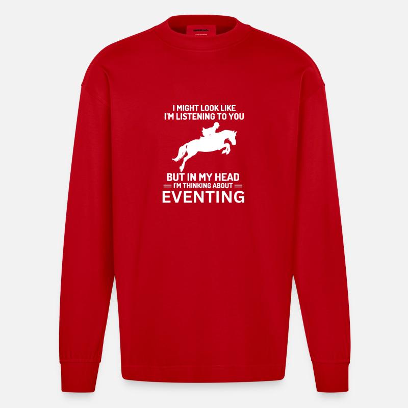 Cavalier Citation Réfléchie Conception - Manches longues bio épais oversize fabriqué en UE - rouge