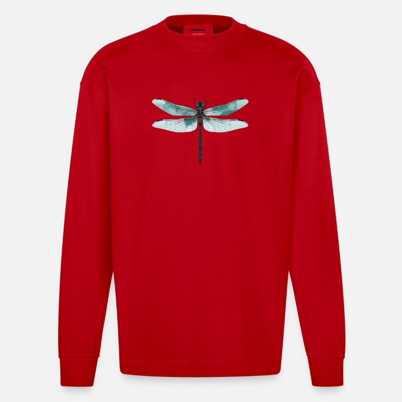 Libelle. Libelle - Libelle - Libelle - Heavyweight Oversized Organic Langarmshirt Made in EU - Rot