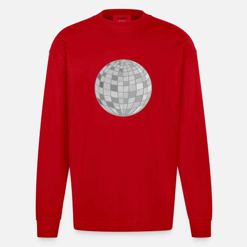 Conception de boule disco - Manches longues bio épais oversize fabriqué en UE - rouge