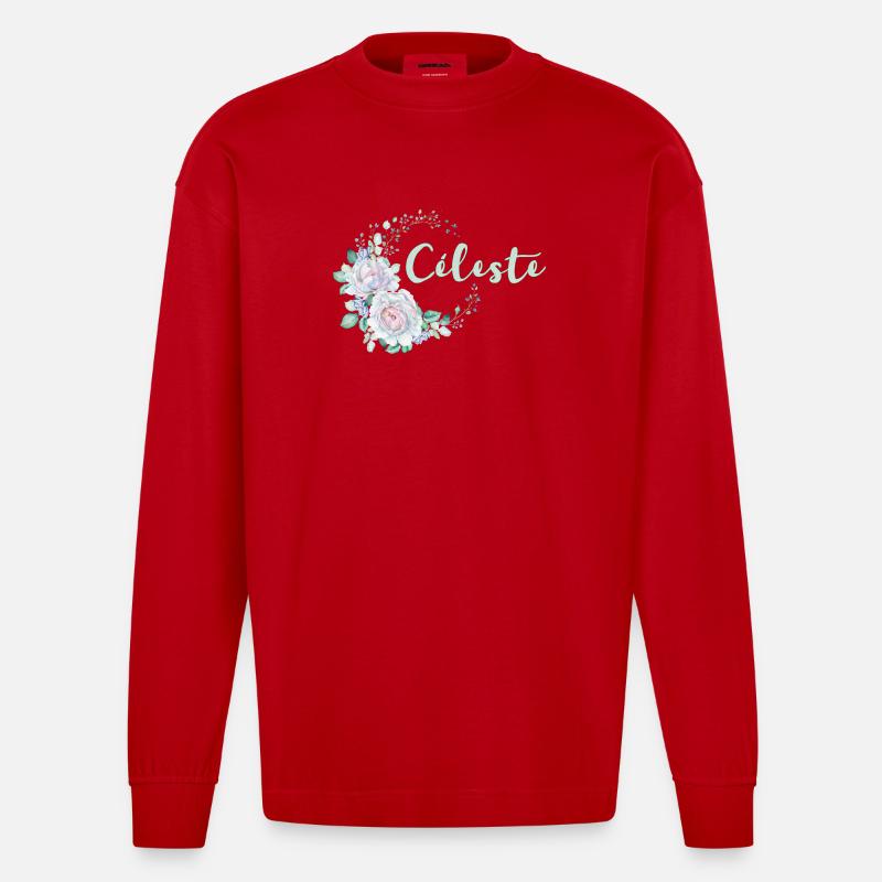 Für Celeste - Heavyweight Oversized Organic Langarmshirt Made in EU - Rot