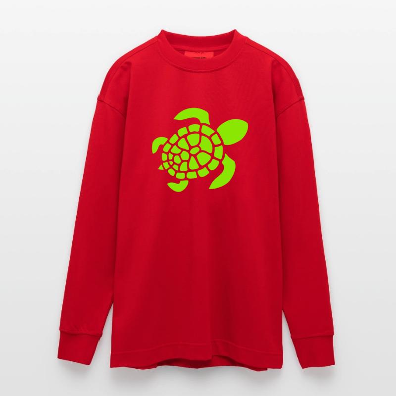 Turtle Logo Turtle Shell Pattern Icon Heavyweight Oversized Organic Longsleeve Shirt Made in EU