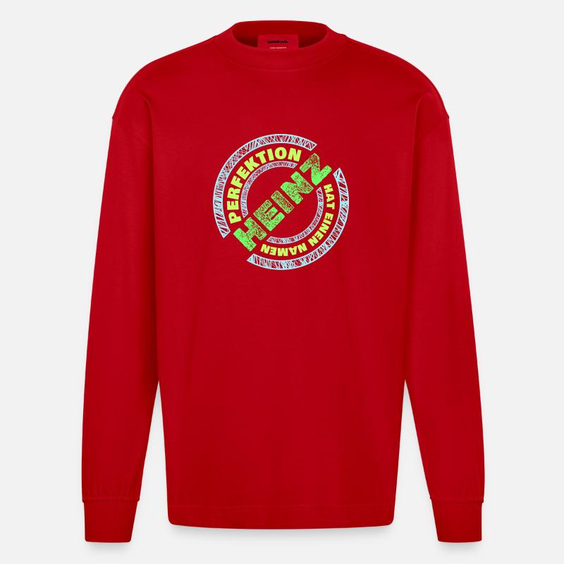 Heinz - Heavyweight Oversized Organic Langarmshirt Made in EU - Rot