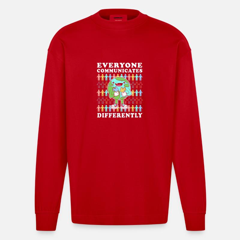 Sonderschule Lehrer Förderschule Pädagoge - Heavyweight Oversized Organic Langarmshirt Made in EU - Rot