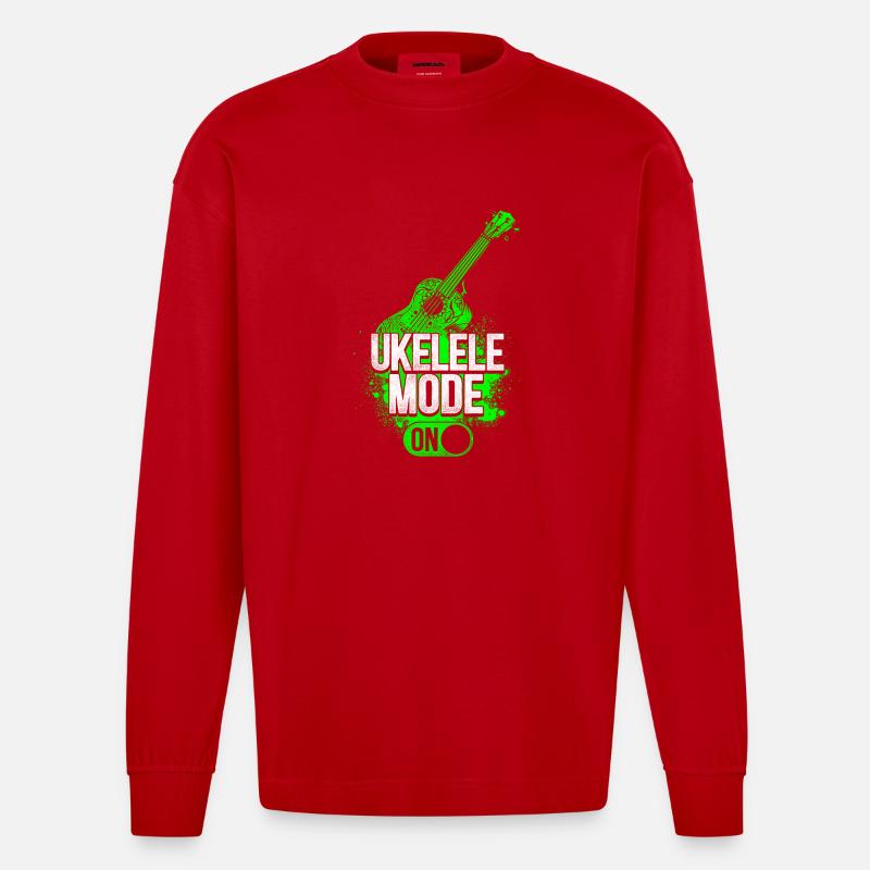 Mode du ukulélé hawaïen ukélé - Manches longues bio épais oversize fabriqué en UE - rouge