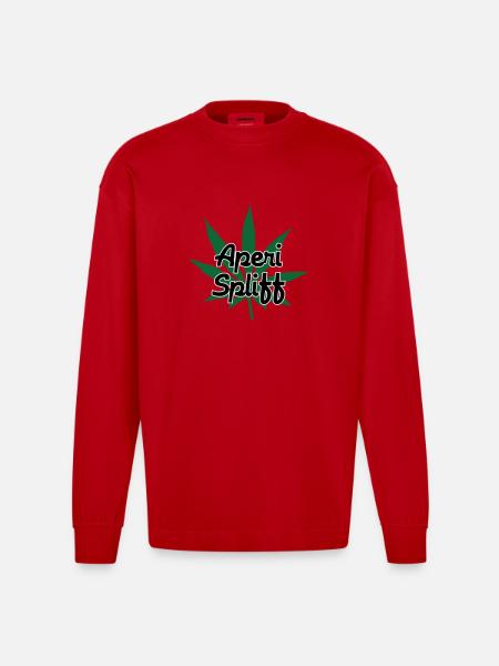 Aperi Spliff - Cannabis - Weed - Manches longues bio épais oversize fabriqué en UE - rouge