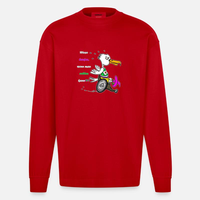 Marathon Möwe – Rennrolli Edition - Heavyweight Oversized Organic Langarmshirt Made in EU - Rot