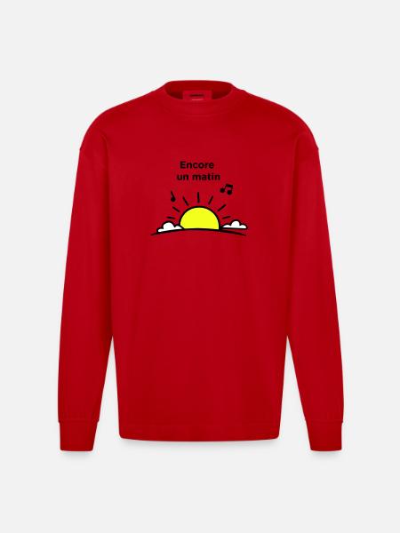 Ein weiterer Morgen - Heavyweight Oversized Organic Langarmshirt Made in EU - Rot