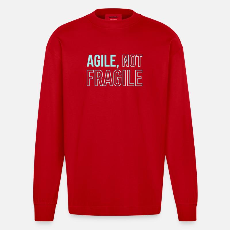 Agile Development, Scrum Coach Shirt  - Heavyweight Oversized Organic Langarmshirt Made in EU - Rot