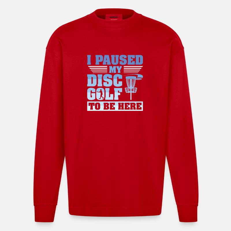 Cadeaux de disc golf Disc Golf - Manches longues bio épais oversize fabriqué en UE - rouge