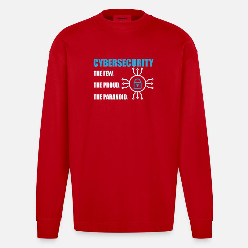 Lustiges Cybersicherheits-IT-Support-IT-Sicherheitsnetzwerk - Heavyweight Oversized Organic Langarmshirt Made in EU - Rot