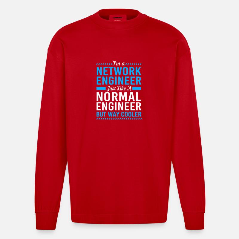 Netzwerk Informatiker Programmierer Admin - Heavyweight Oversized Organic Langarmshirt Made in EU - Rot