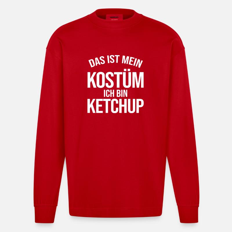 Kostüm: Ich bin Ketchup - Heavyweight Oversized Organic Langarmshirt Made in EU - Rot