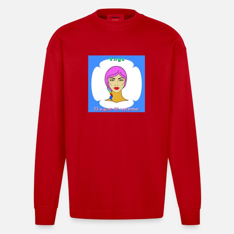 Fräulein - Heavyweight Oversized Organic Langarmshirt Made in EU - Rot