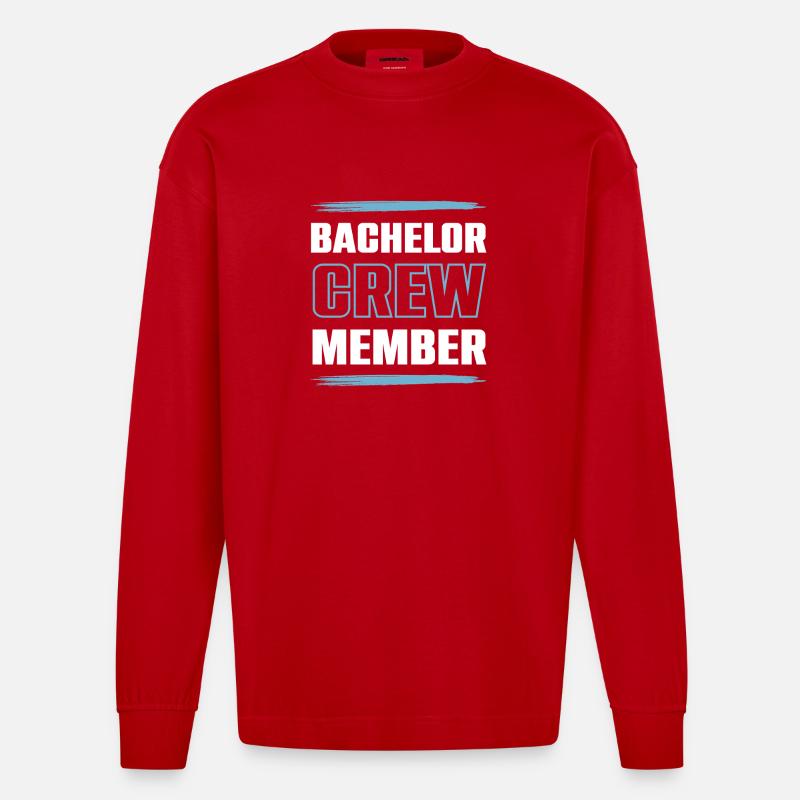Bachelor Crew - Heavyweight Oversized Organic Langarmshirt Made in EU - Rot