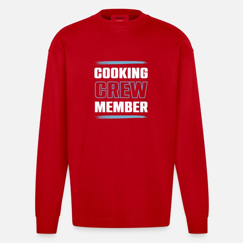 Cooking Crew - Heavyweight Oversized Organic Langarmshirt Made in EU - Rot