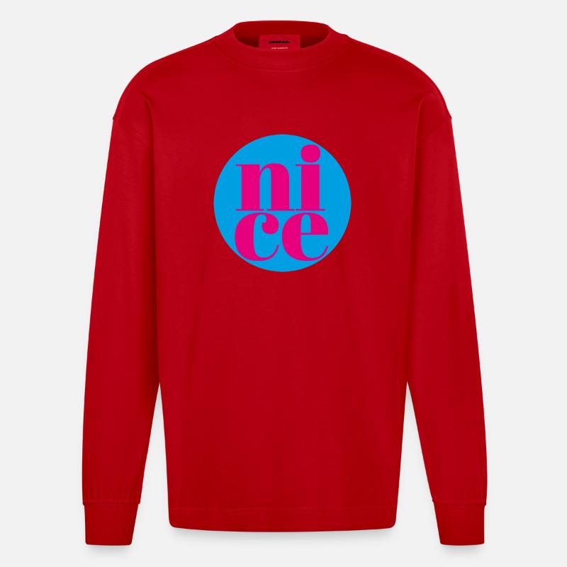 nice - Heavyweight Oversized Organic Langarmshirt Made in EU - Rot