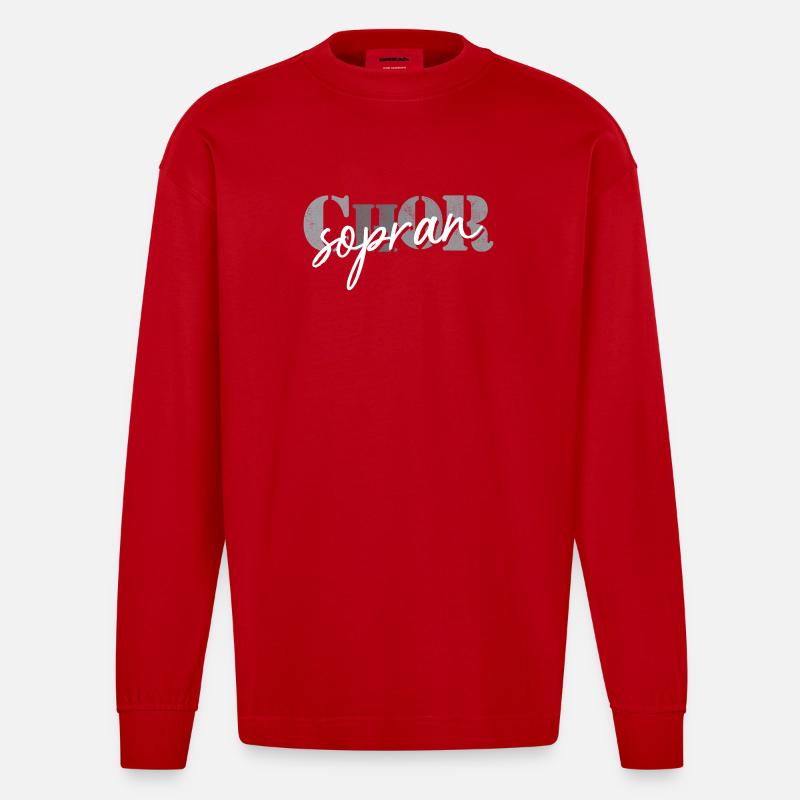 Chor Sopran - Heavyweight Oversized Organic Langarmshirt Made in EU - Rot