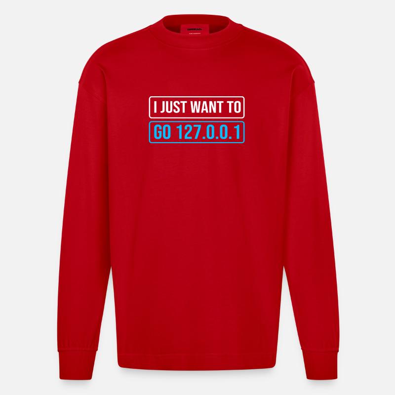 Netzwerk Ingenieur Programmierer Informatiker - Heavyweight Oversized Organic Langarmshirt Made in EU - Rot