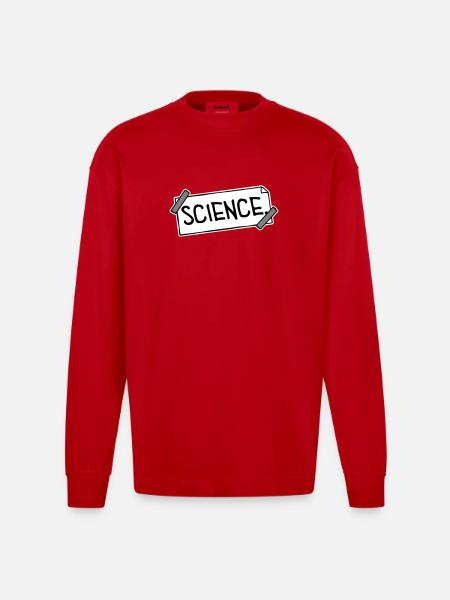 Science Science Statement Nerd Education Saying - Heavyweight Oversized Organic Longsleeve Shirt Made in EU - red