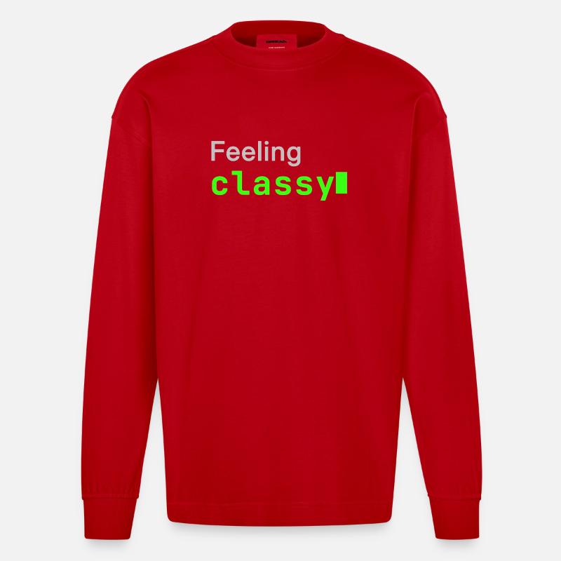 Feeling classy | Developer mood - Heavyweight Oversized Organic Langarmshirt Made in EU - Rot