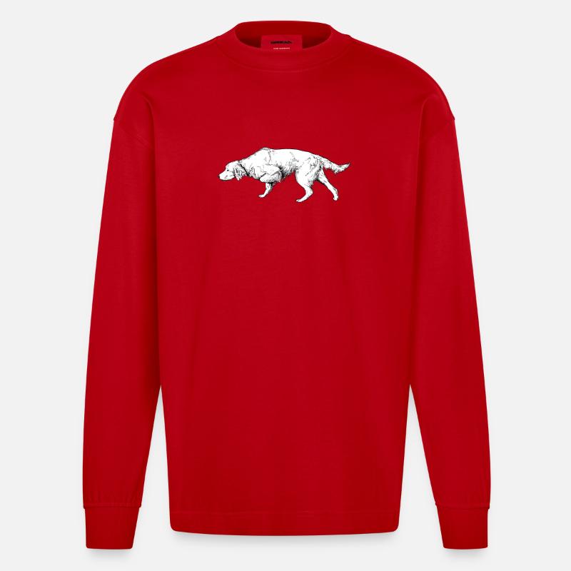 Setter vorstehend - Heavyweight Oversized Organic Langarmshirt Made in EU - Rot