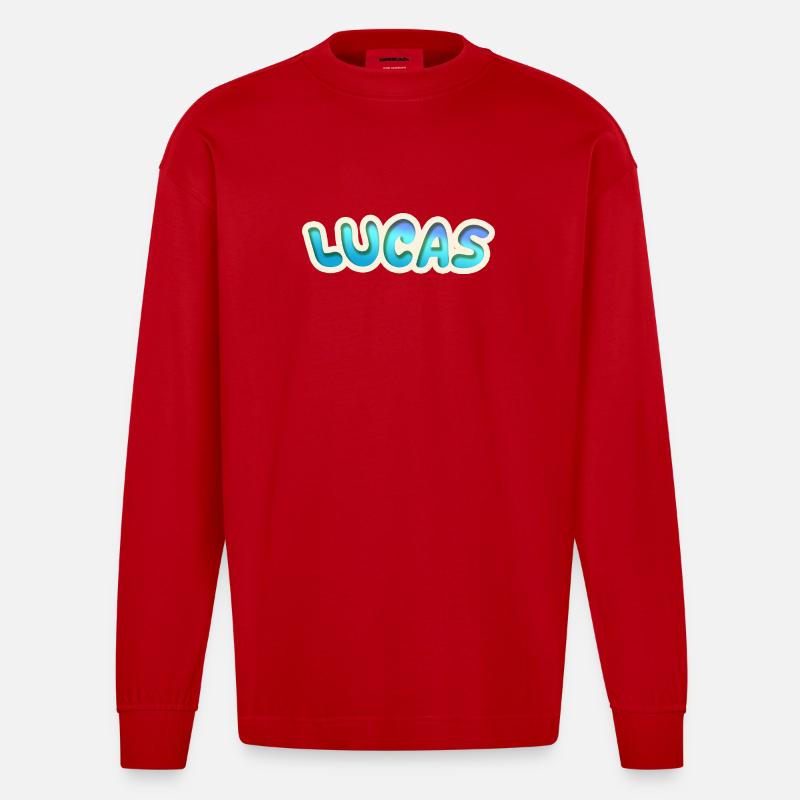 Lucas als Beruf - Heavyweight Oversized Organic Langarmshirt Made in EU - Rot