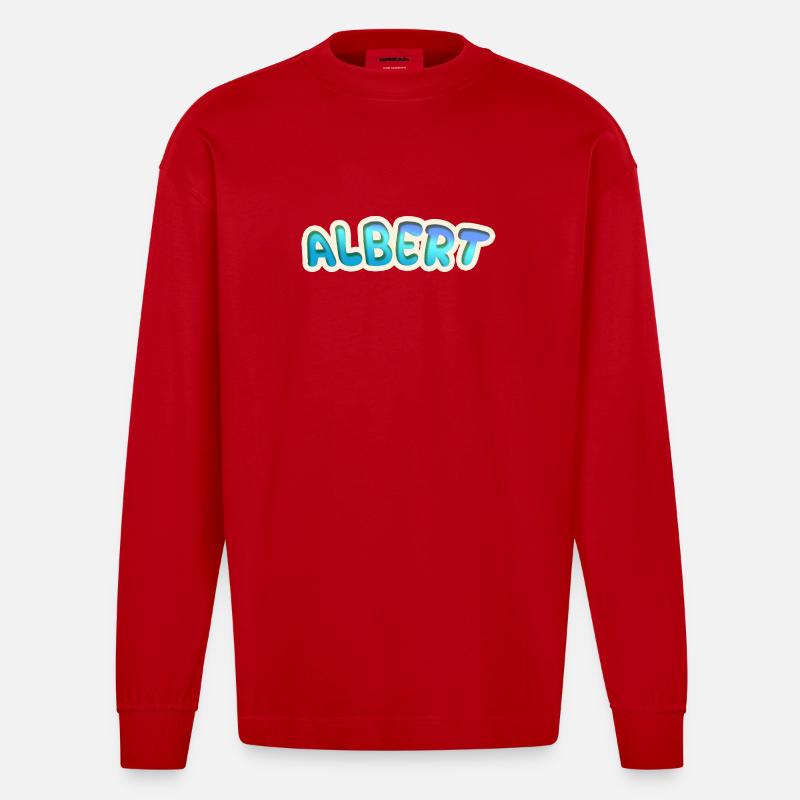 Albert als Beruf - Heavyweight Oversized Organic Langarmshirt Made in EU - Rot